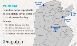Tunisia Map Dry Dams